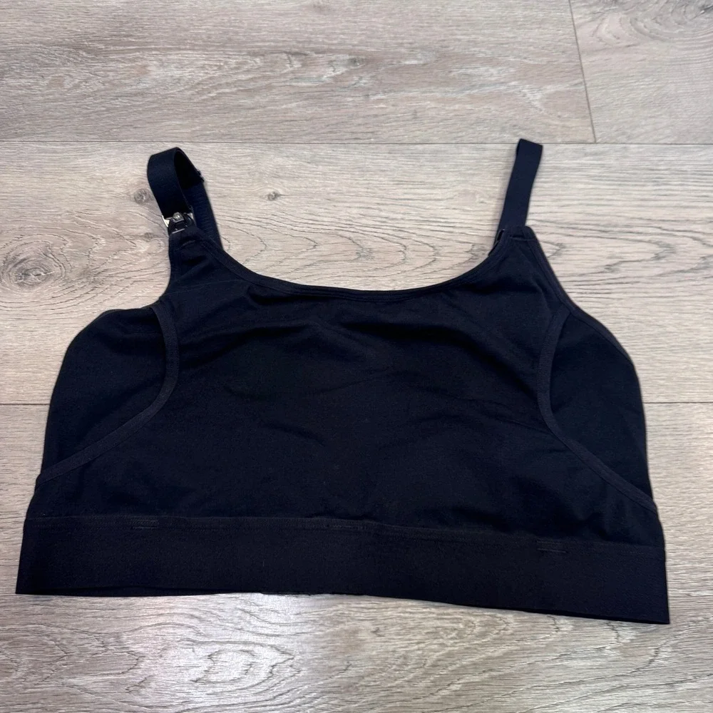 Momcozy Hands Free Nursing Pumping Bra Black Size M Adjustable Wireless Cotton